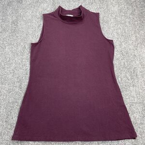 James Perse Top Sz 3 Womens Size Large Sleeveless Mock Neck Plum Pullover Tunic